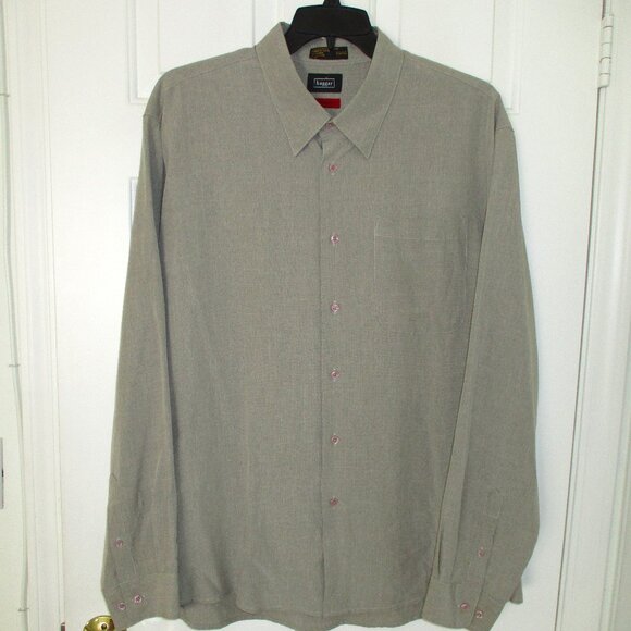 Haggar Mens L/S Taupe Dressy Button Down Casual Shirt NWOT - Size 19/37 or XXL - Picture 1 of 2